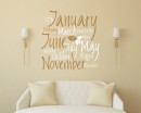 Numbers and Months Wall Decal